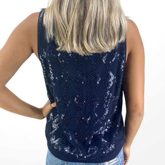 DANA BUCHMAN 100% Merino Wool Sequined Sweater - Picture 3 of 9